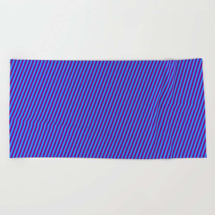 Purple & Blue Colored Striped/Lined Pattern Beach Towel