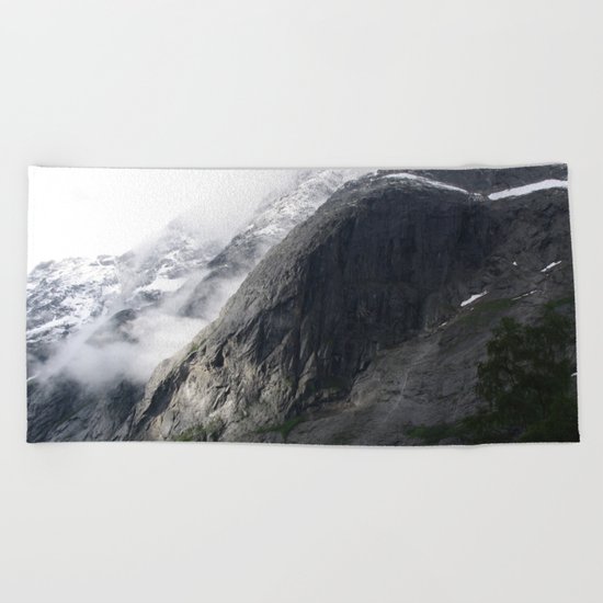 Mountain landscape #norway Beach Towel