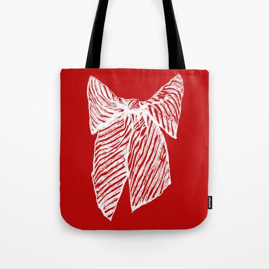White bow Tote Bag