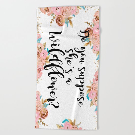 Blush and gold wildflower Beach Towel