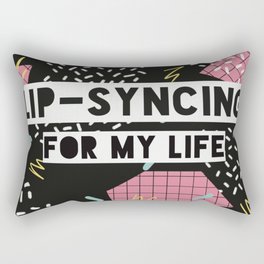 Lipsyncing for my life (Black)  Rectangular Pillow