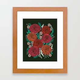 Chrysanthemums - Floral, Flower, Vintage, Design, Illustration by Andrea Lauren Framed Art Print | Illustration, Pattern, Graphic Design, Nature 