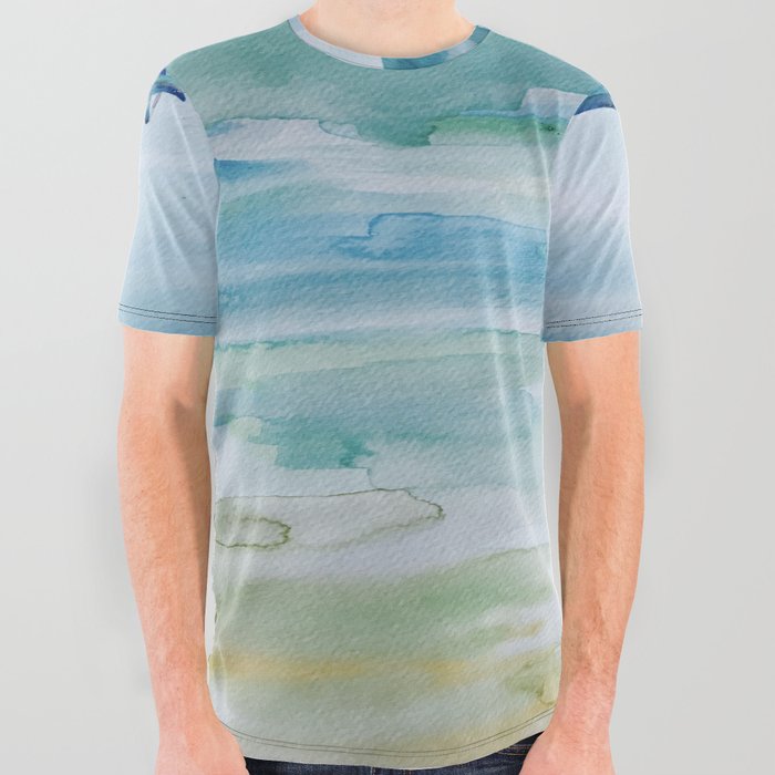 Miami Beach Watercolor #1 All Over Graphic Tee