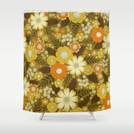 1970s Retro/Vintage Floral Pattern Shower Curtain