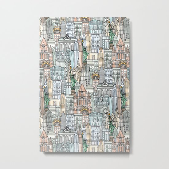 New York watercolor Metal Print