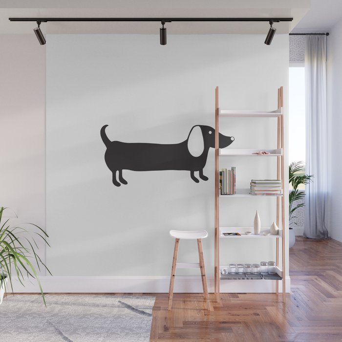 Easy Simple Wall Paintings Black And White simple black and white dachshund wall mural by bigmomentsdesign society6