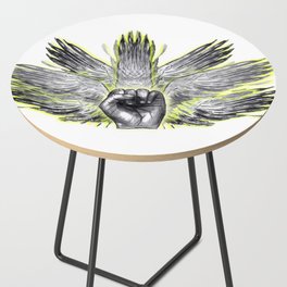 surreal winged hand mystical Feathered animal  Side Table