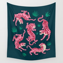 Night Race: Pink Tiger Edition Wall Tapestry