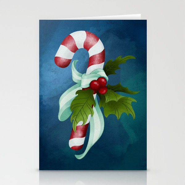 Christmas Night Candy Cane Stationery Cards