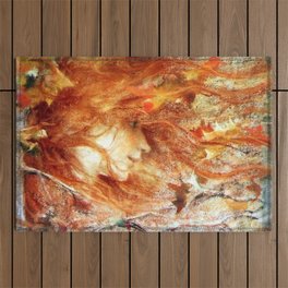 A Gust of Autumn Wind portrait painting by Lucien Levy Dhurmer Outdoor Rug