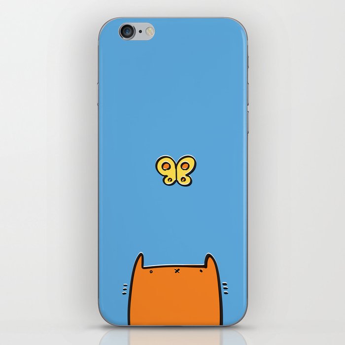 Butterfly and a cat iPhone Skin