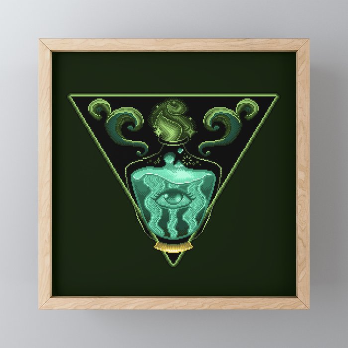 Absynthe Potion pixel art Framed Mini Art Print