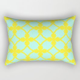 Yellow and Aqua Moroccan  Rectangular Pillow