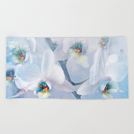 The mystery of orchid(snowy) Beach Towel