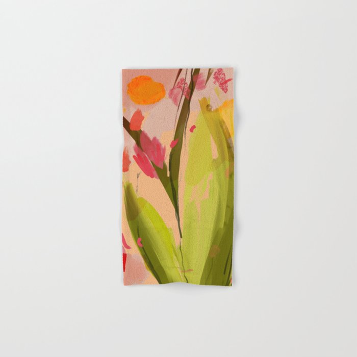 Abstract Floral Textures on Sun Tones. Hand & Bath Towel