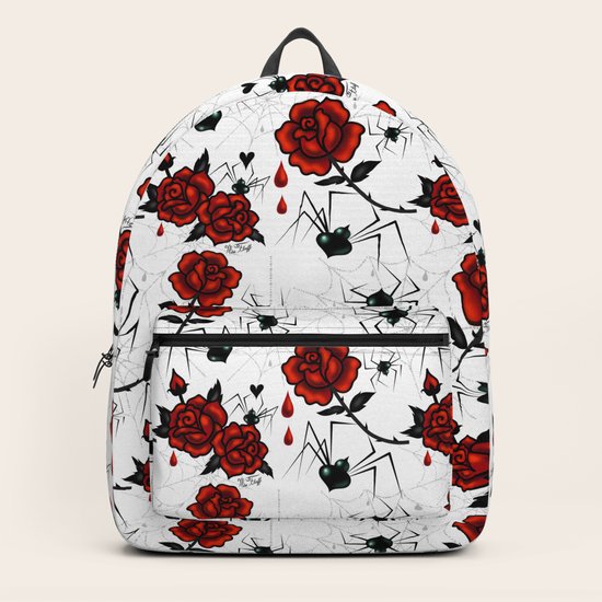 black and rose backpack