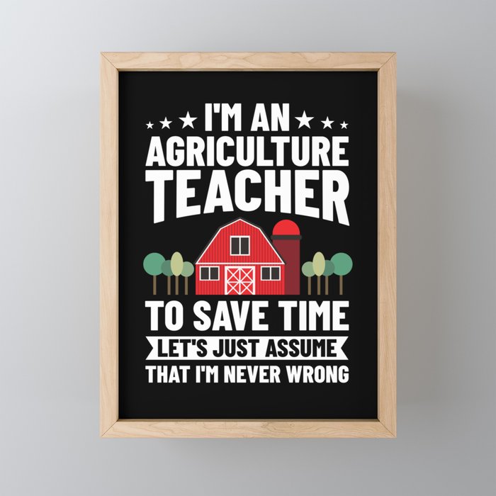 Agriculture Teacher Agricultural Education Class Framed Mini Art Print