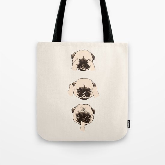 No Evil Pug Tote Bag