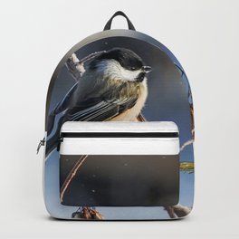 Christmas Chickadee II Backpack | Bird, Chickadee, Johnk, Snow, Winter, Blackcapped, Photo 