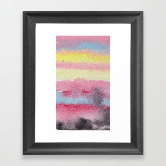 6 1903011 Watercolour Abstract Painting Muted Colours Framed Art
