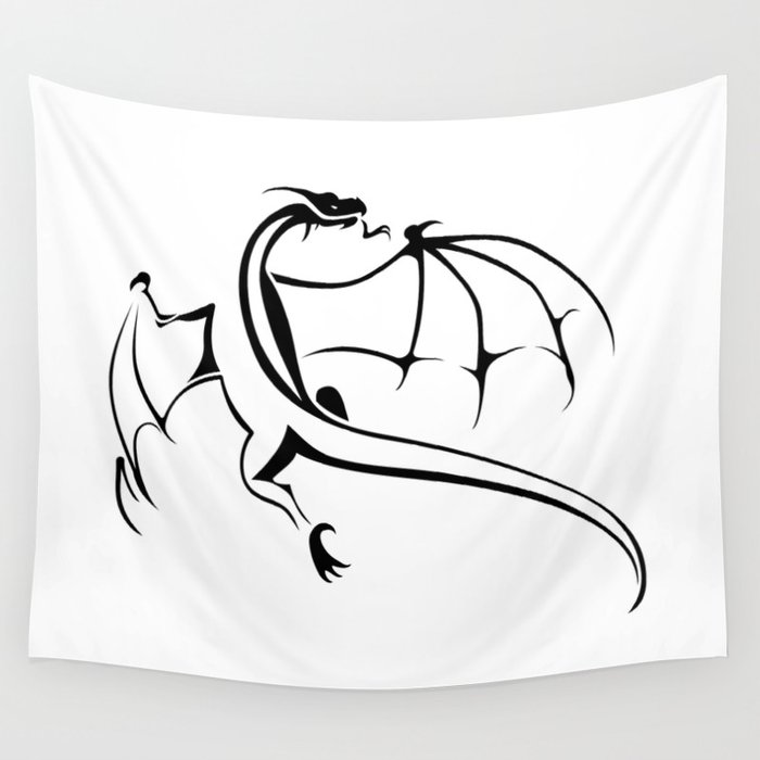 A Simple Flying Dragon Wall Tapestry By Pasob Society6