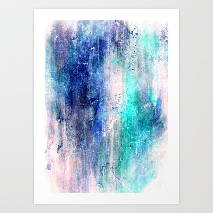 Winter Abstract Acrylic Textured Painting Art Print By Jamespeart