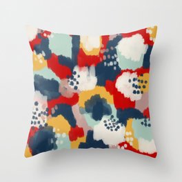 Colorful abstract artistic paint brush textured pattern Throw Pillow
