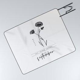 September Birth Flower | Aster Picnic Blanket