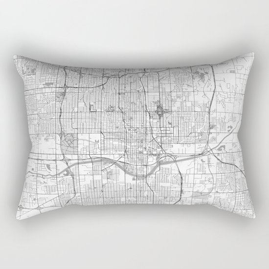 Oklahoma City Map Line Rectangular Pillow