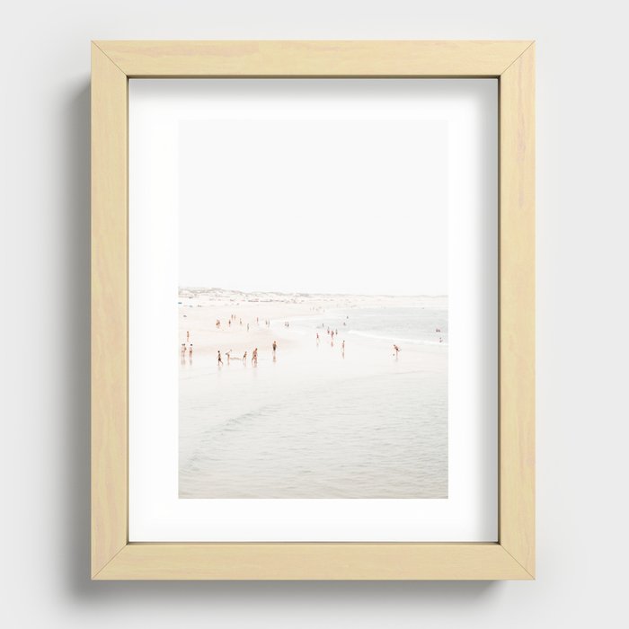 At The Beach (seven) - minimal beach series - ocean sea photography by Ingrid Beddoes Recessed Framed Print