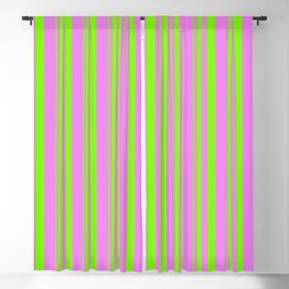 [ Thumbnail: Green & Violet Colored Lined Pattern Blackout Curtain ]