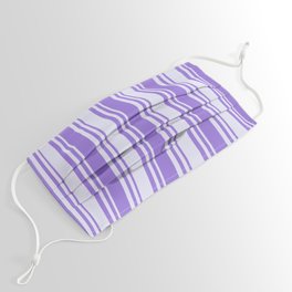[ Thumbnail: Purple and Lavender Colored Striped Pattern Face Mask ]