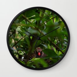 Bird in a Bush Wall Clock