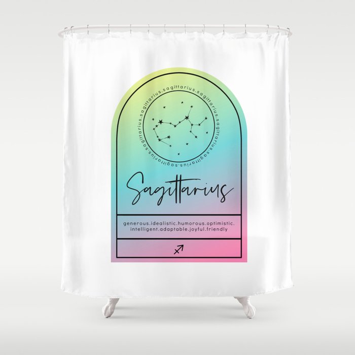 Sagittarius Zodiac | Gradient Arch Shower Curtain