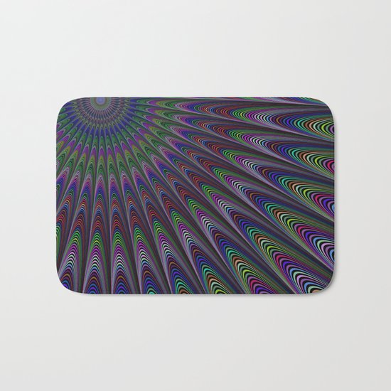 Psychedelic fractal sun Bath Mat