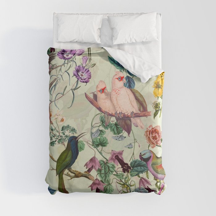 Floral and Birds VIII Duvet Cover
