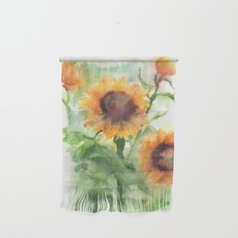 Sunflower Watercolor Study: Field Sketch Wall Hanging