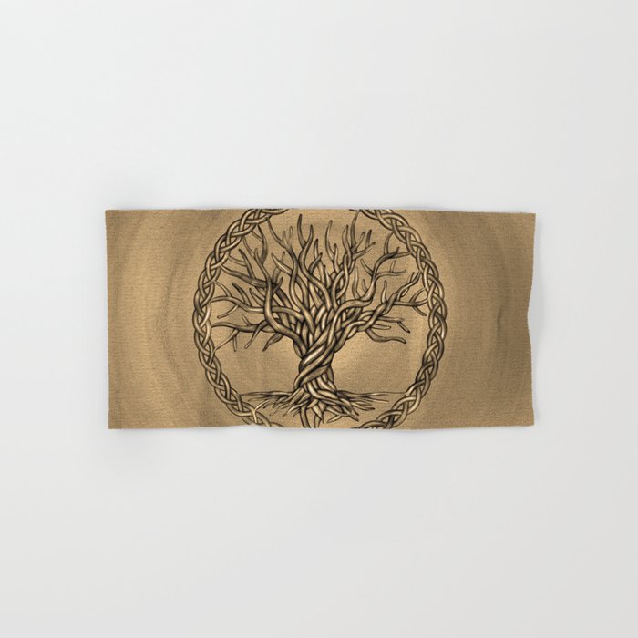 Tree of life -Yggdrasil -Sepia Canvas Hand & Bath Towel
