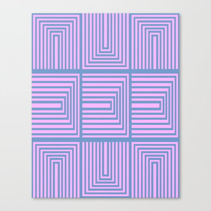 Lines in Pink and Blue 106 Canvas Print