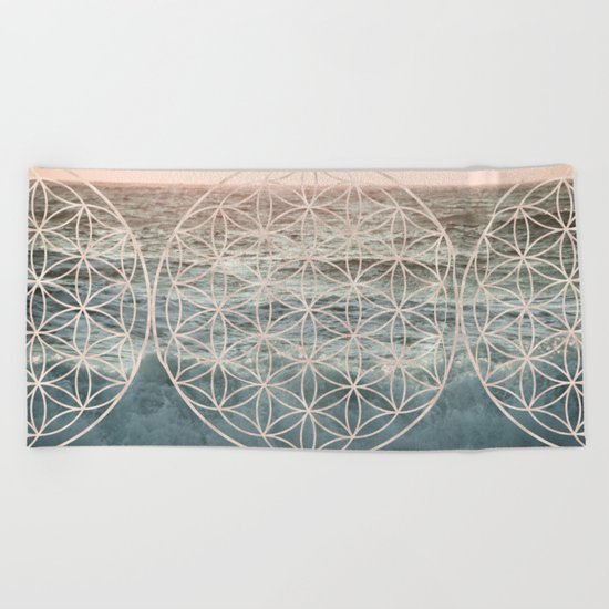 Mandala Flower of Life Sea Beach Towel