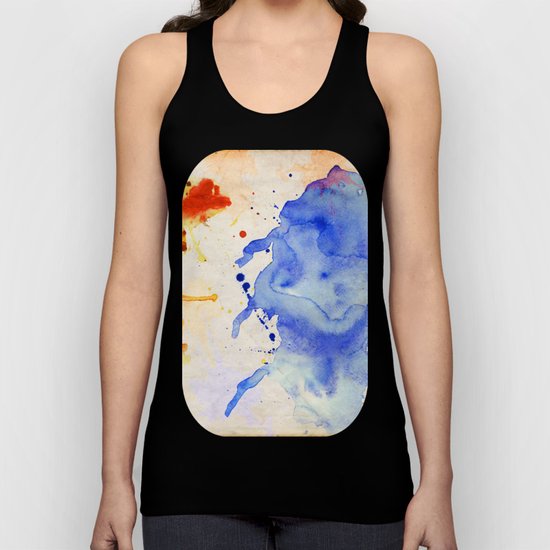 Blue & Orange Color Splash Unisex Tank Top