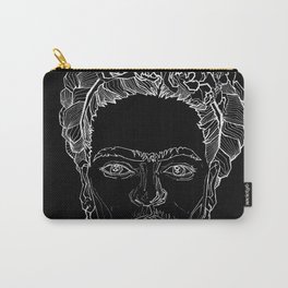 Geometric Black and White Drawing Frida Kahlo Carry-All Pouch