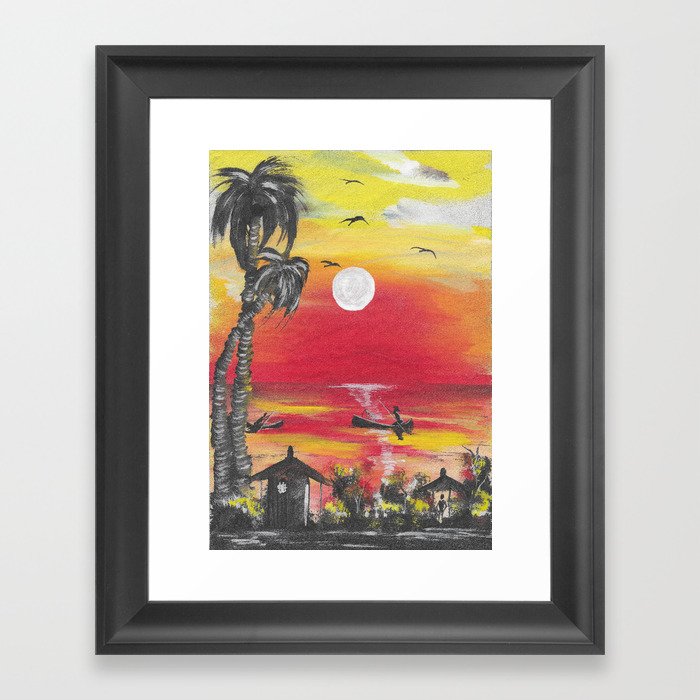 Villagers On Lake Malawi At Sunset From Malawi Africa Framed Art Print By Morethanart4malawi Society6