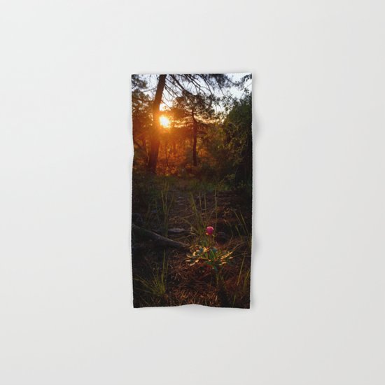 "Flower Into The Woods" Happy Peony looking for the last sun.. Hand & Bath Towel