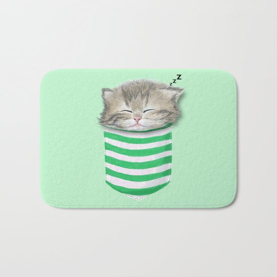 Cat in the Pocket Bath Mat