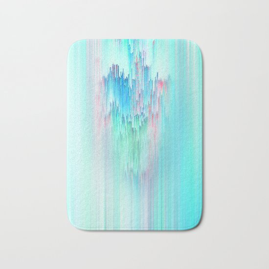 Rainbow Cascade Glitch Bath Mat