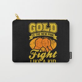 FIGHT LIKE A KID World Cancer Day Gift Gold Ribbon Carry-All Pouch