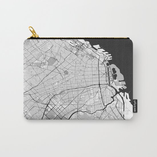 Buenos Aires City Map Gray Carry-All Pouch
