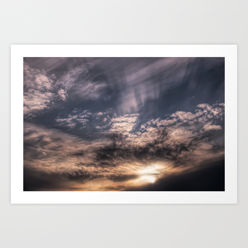 Sunset Sky And Clouds Painting Style Art Print By Galerie503