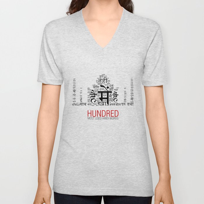 Hundred Most Used Hindi Words Unisex V Neck By Damiani Society6